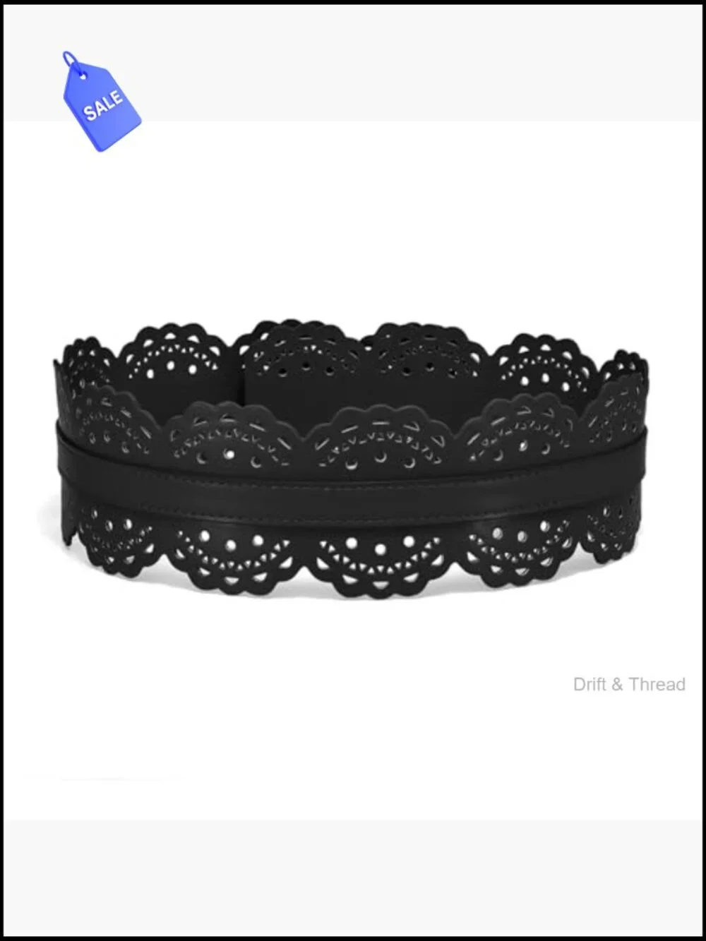 Vintage Chunky Wide Waist Belt with Prong Buckle for Dresses